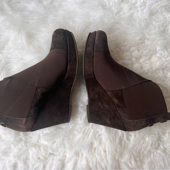 Browns Velour 175 Bis Marron Wedge Boots EU 37 - Picture 2 of 7